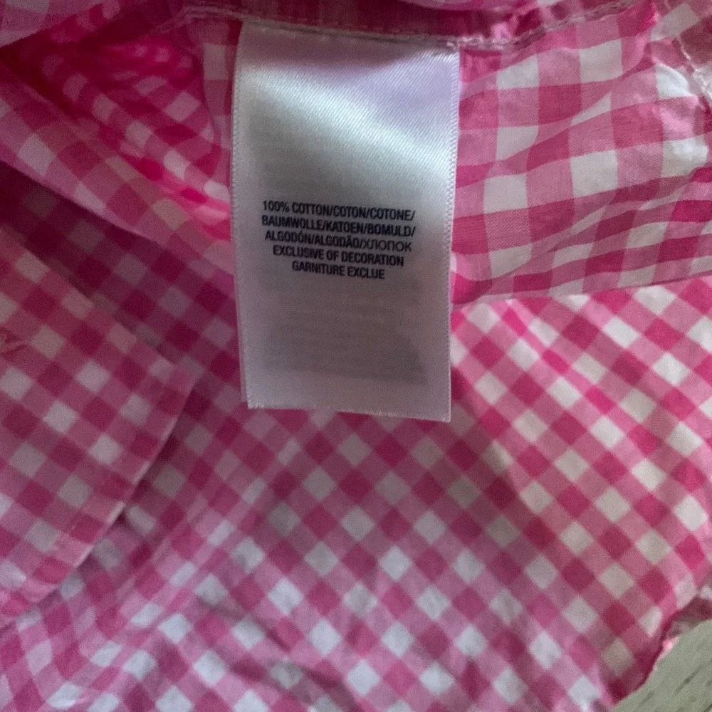 Ralph Lauren‎ Kids Pink Gingham Check Button Down Shirt Size S 8 Pony Logo